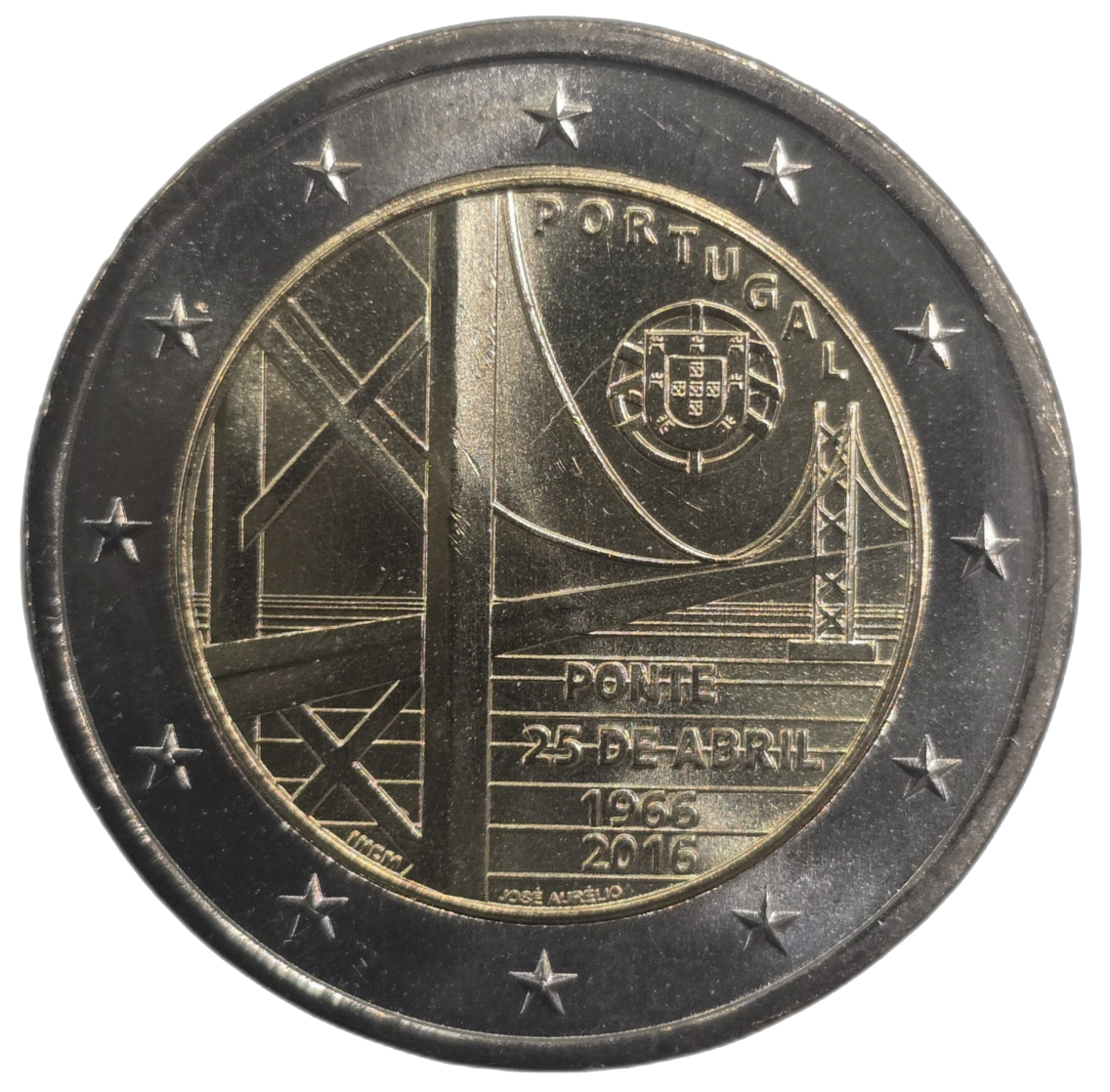 2 euros conmemorativa 50 Años del Puente 25 de Abril